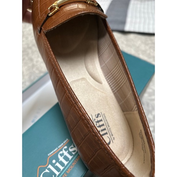 Cliffs by White Mountain Glowing Brown Croco Print Bit Loafers womens11 - Picture 9 of 9
